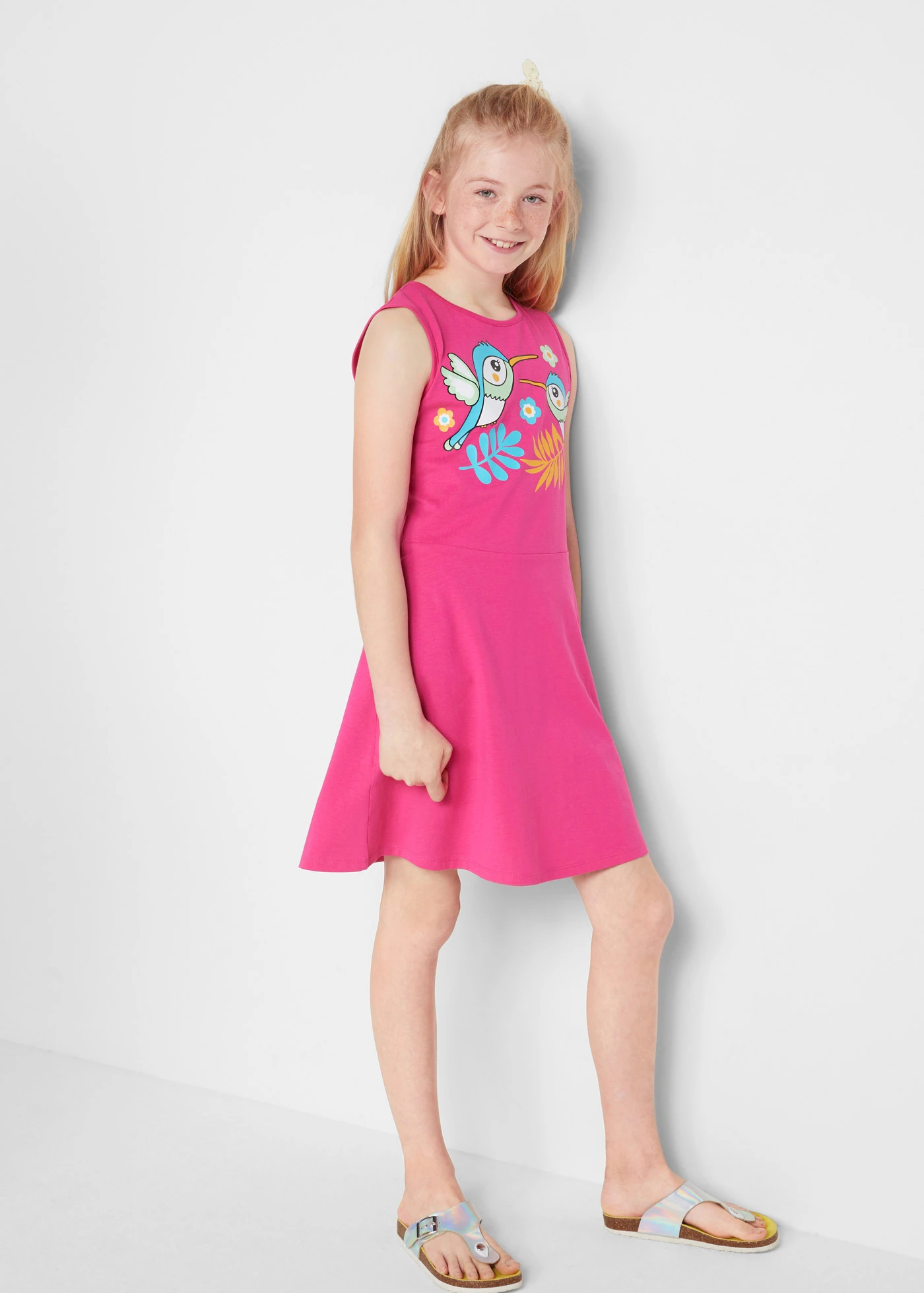 Jersey jurk van biologisch katoen (set van 3) • soft mint+diepviolet+pinklady • bonprix online shop