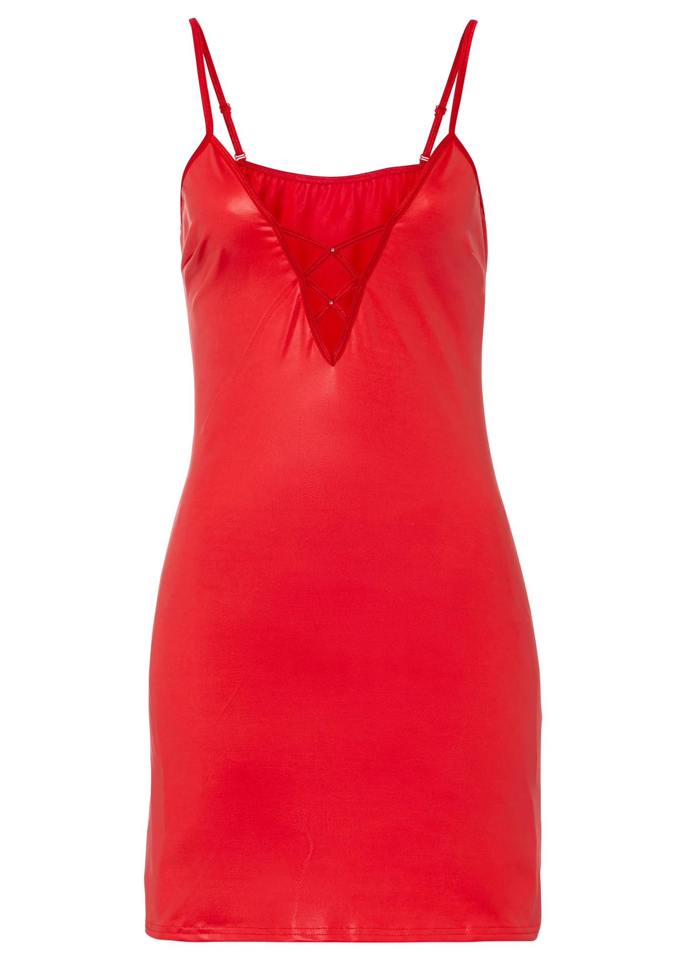 Sexy jurk in wetlook • rood • bonprix online shop