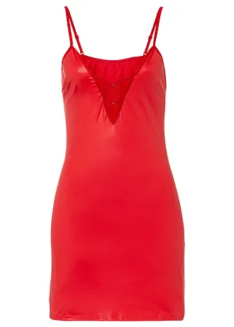 Sexy jurk in wetlook • rood • bonprix online shop