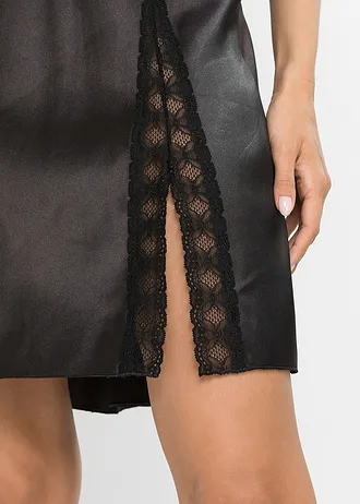 Saténové negližé, barva: černá