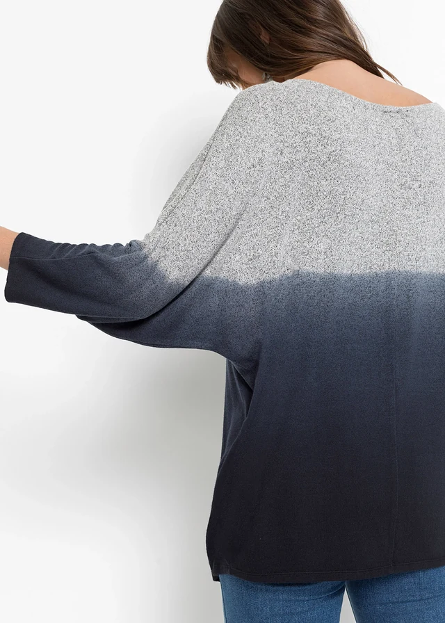 T-shirt oversize à dégradé de couleur • gris/bleu foncé chiné • product-page.page-title-suffix