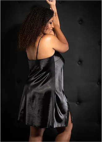 Saténové negližé, barva: černá