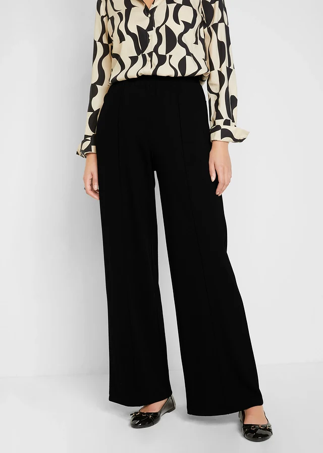 Pantalon large à pinces en jersey • noir • product-page.page-title-suffix