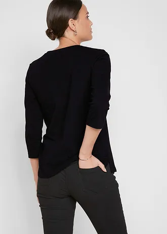 Shirt met 3/4 mouwen • zwart-grijs-cappuccino met print • bonprix online shop