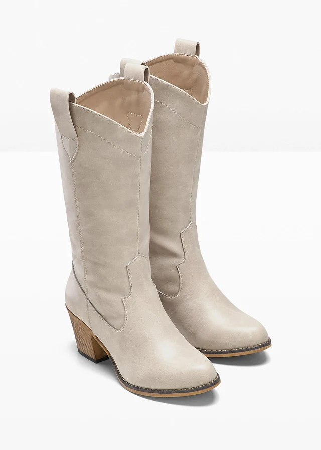 Bottes esprit santiags, Couleur: taupe
