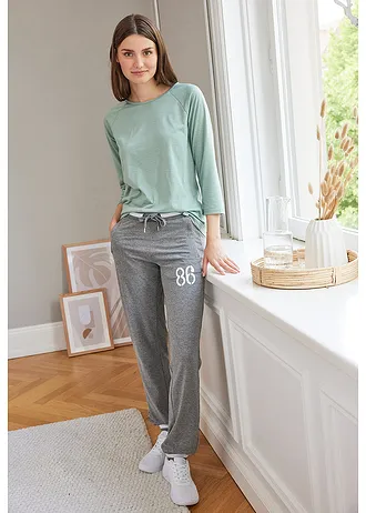 Sportovní kalhoty z elastické bavlněné směsi • šedý melír • bonprix obchod