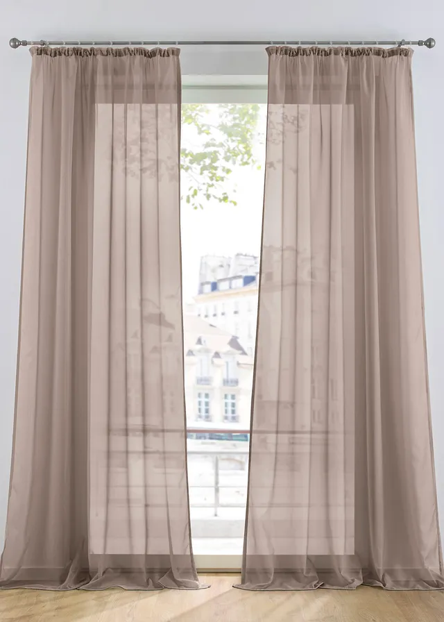 Gordijn van lichte voile (1 stuk) • taupe • bonprix online shop