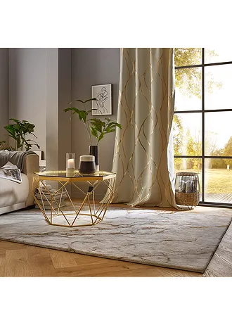 Zastiňující závěs s lesklým potiskem (1 ks v balení) • krémovo-zlatá • bonprix obchod