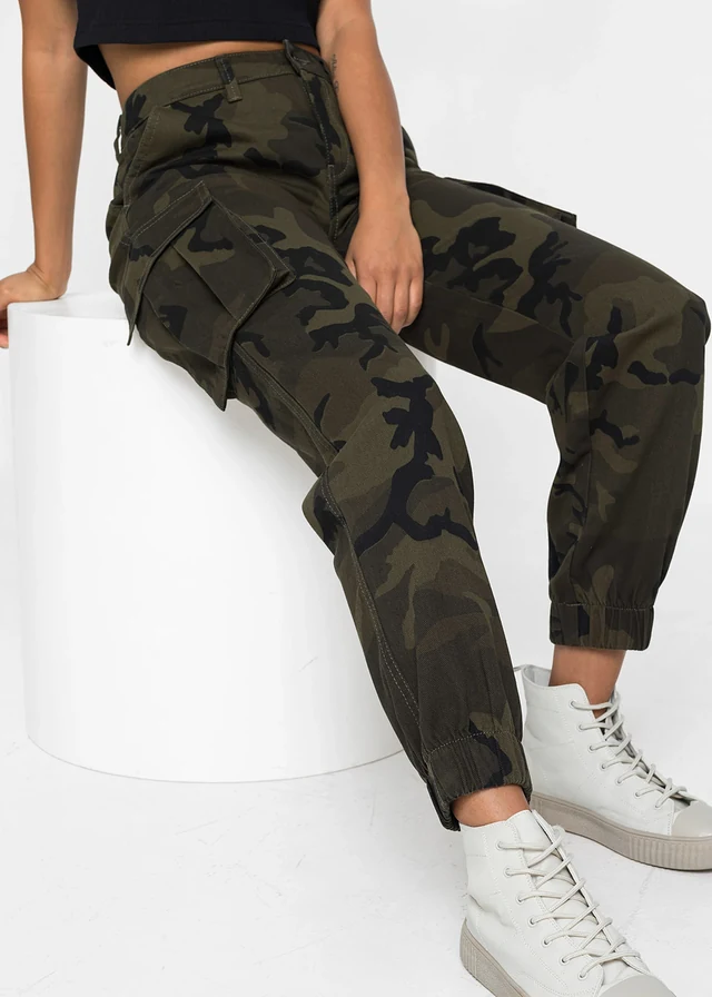 Pantalon cargo 100% coton • olive imprimé • product-page.page-title-suffix