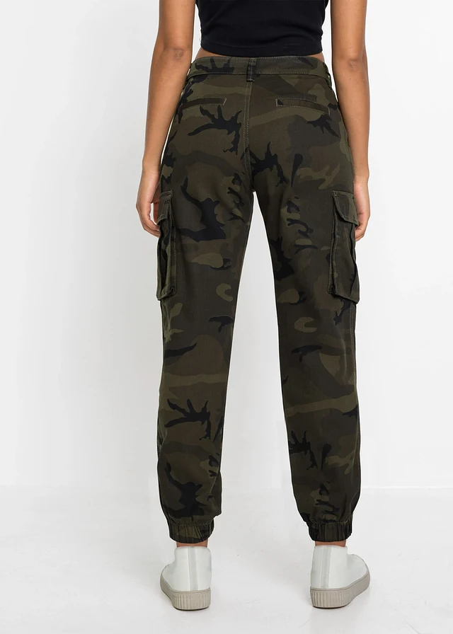 Pantalon cargo 100% coton • olive imprimé • product-page.page-title-suffix