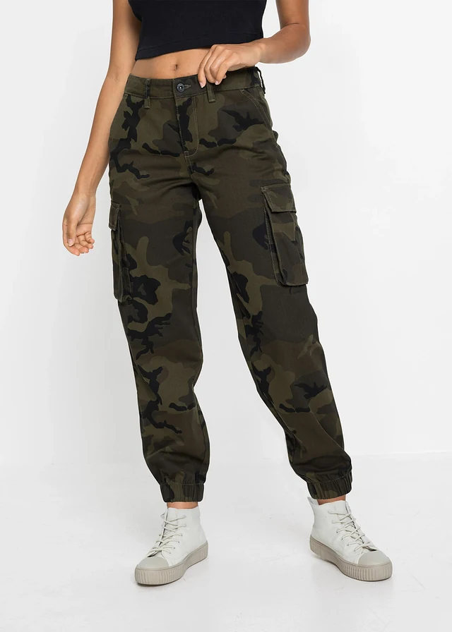 Pantalon cargo 100% coton • olive imprimé • product-page.page-title-suffix