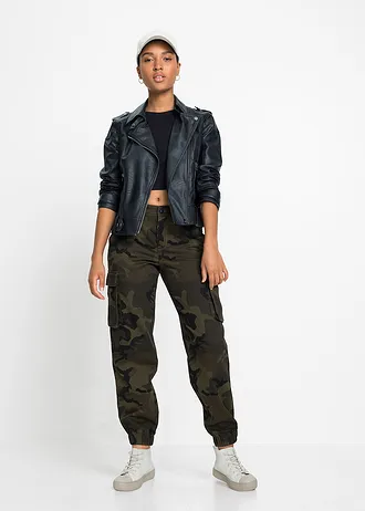 Pantalon cargo 100% coton • olive imprimé • Boutique bonprix