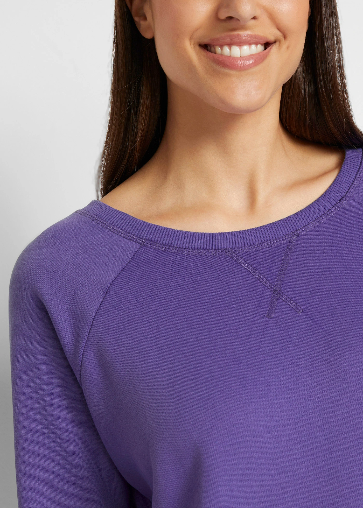 Sweatjurk met raglanmouwen • hyacintenpaars • bonprix online shop