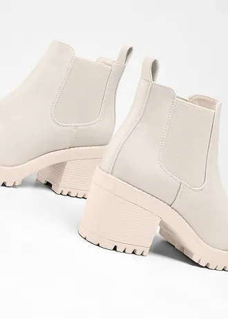 Bottines Chelsea à talon carré • beige • Boutique bonprix