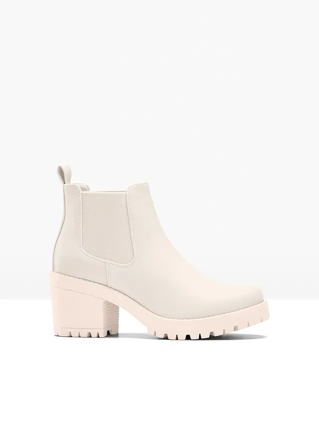 Botine Chelsea cu toc pătrat