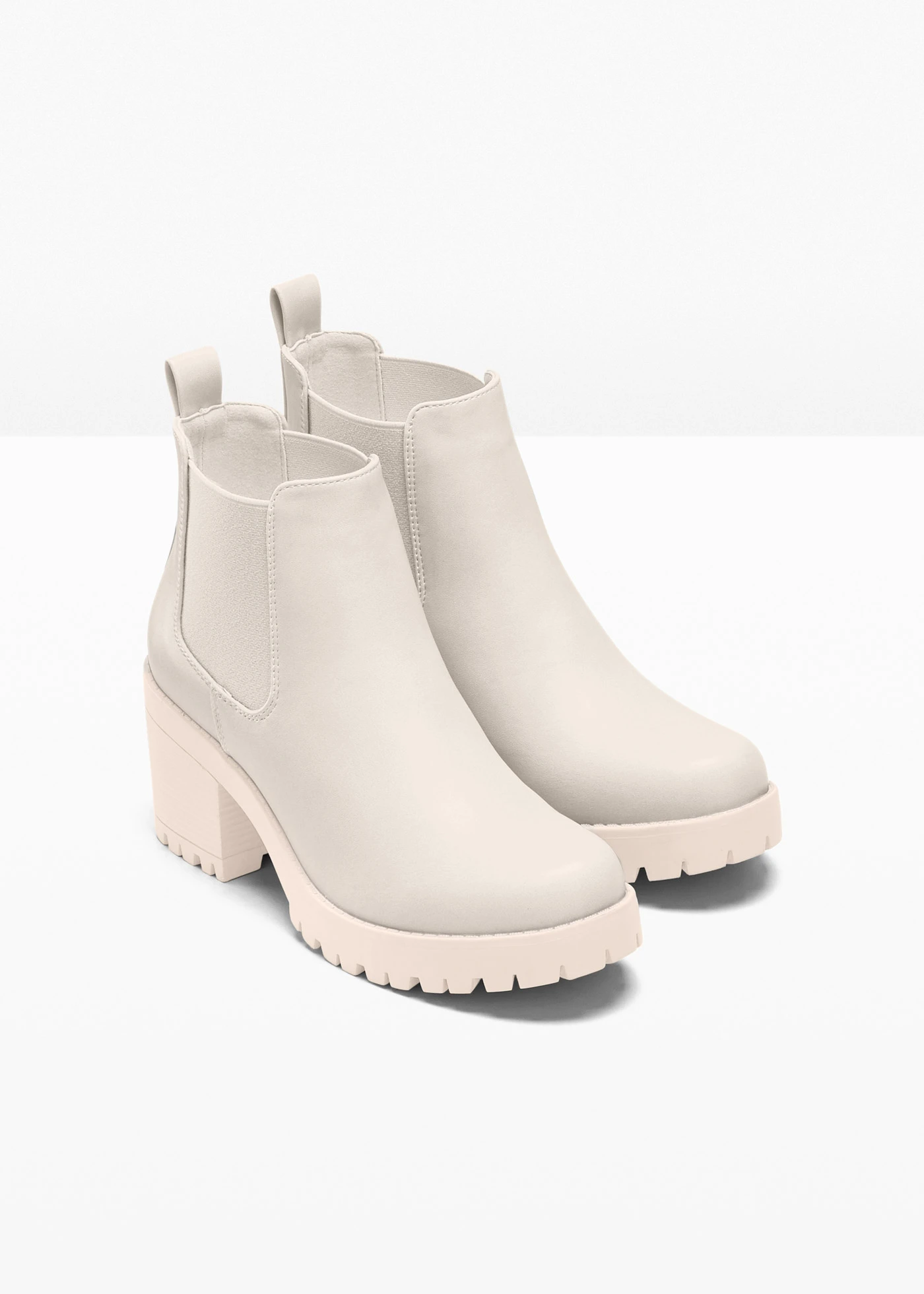 Bottines Chelsea à talon carré • beige • Boutique bonprix