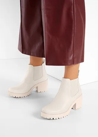 Bottines Chelsea à talon carré • beige • Boutique bonprix