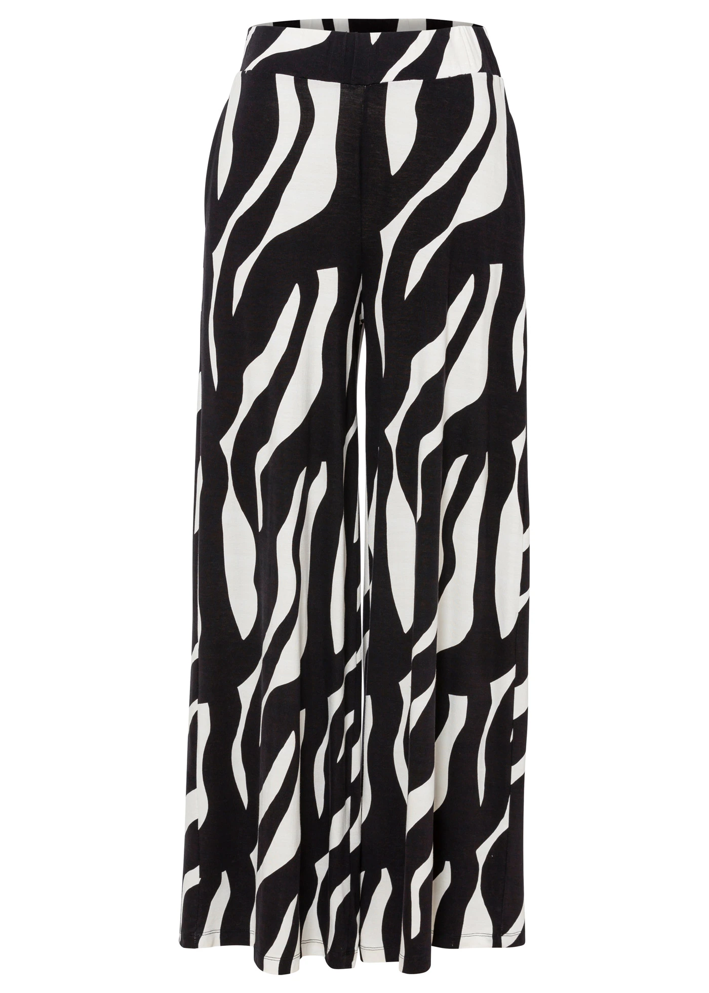 Gedessineerde broek van soepele viscose • wit/zwart • bonprix online shop