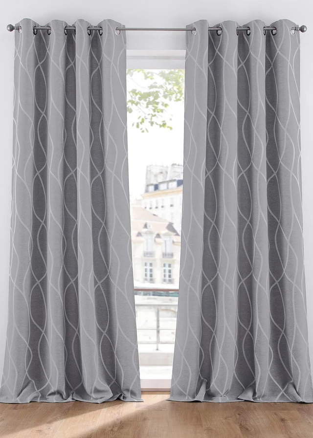 Rideau jacquard (1 pce), Couleur: gris