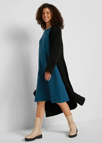 Basic gebreide jurk met gerecycled katoen • donkergroen • bonprix online shop