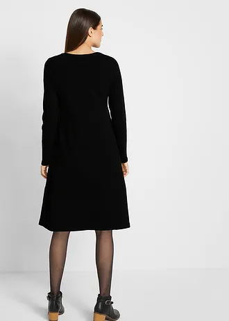 Basic gebreide jurk met gerecycled katoen • zwart • bonprix online shop