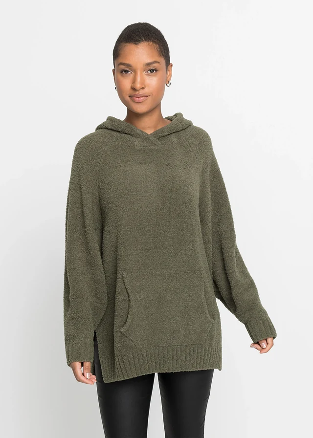 Hoodie van teddy • olijfgroen • product-page.page-title-suffix