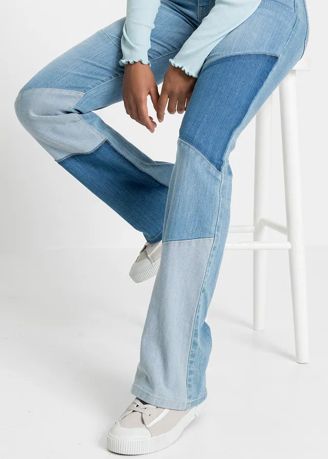 Jean flare taille mi-haute • denim bleu clair/bleu stone/denim bleu foncé • product-page.page-title-suffix