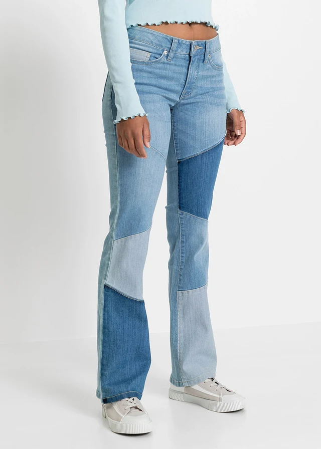 Jean flare taille mi-haute • denim bleu clair/bleu stone/denim bleu foncé • product-page.page-title-suffix