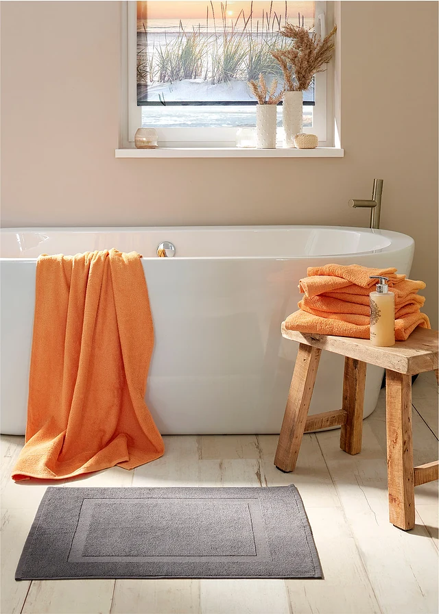 Lot de 2 tapis de bain hôtel, Couleur: anthracite