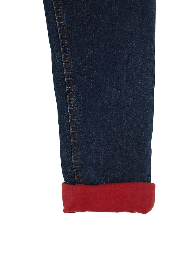 Jean droit et regular avec doublure chaude en jersey • bleu foncé denim • product-page.page-title-suffix