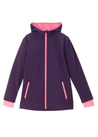 Waterafstotende softshell jas met capuchon • donkerpaars • bonprix online shop