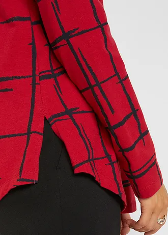 Dlouhé triko • tmavě červená + černá • bonprix obchod