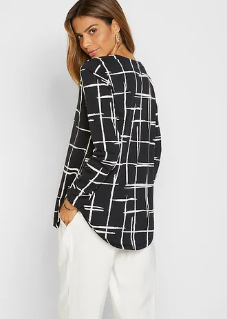 Longshirt, Kleur: zwart/wit