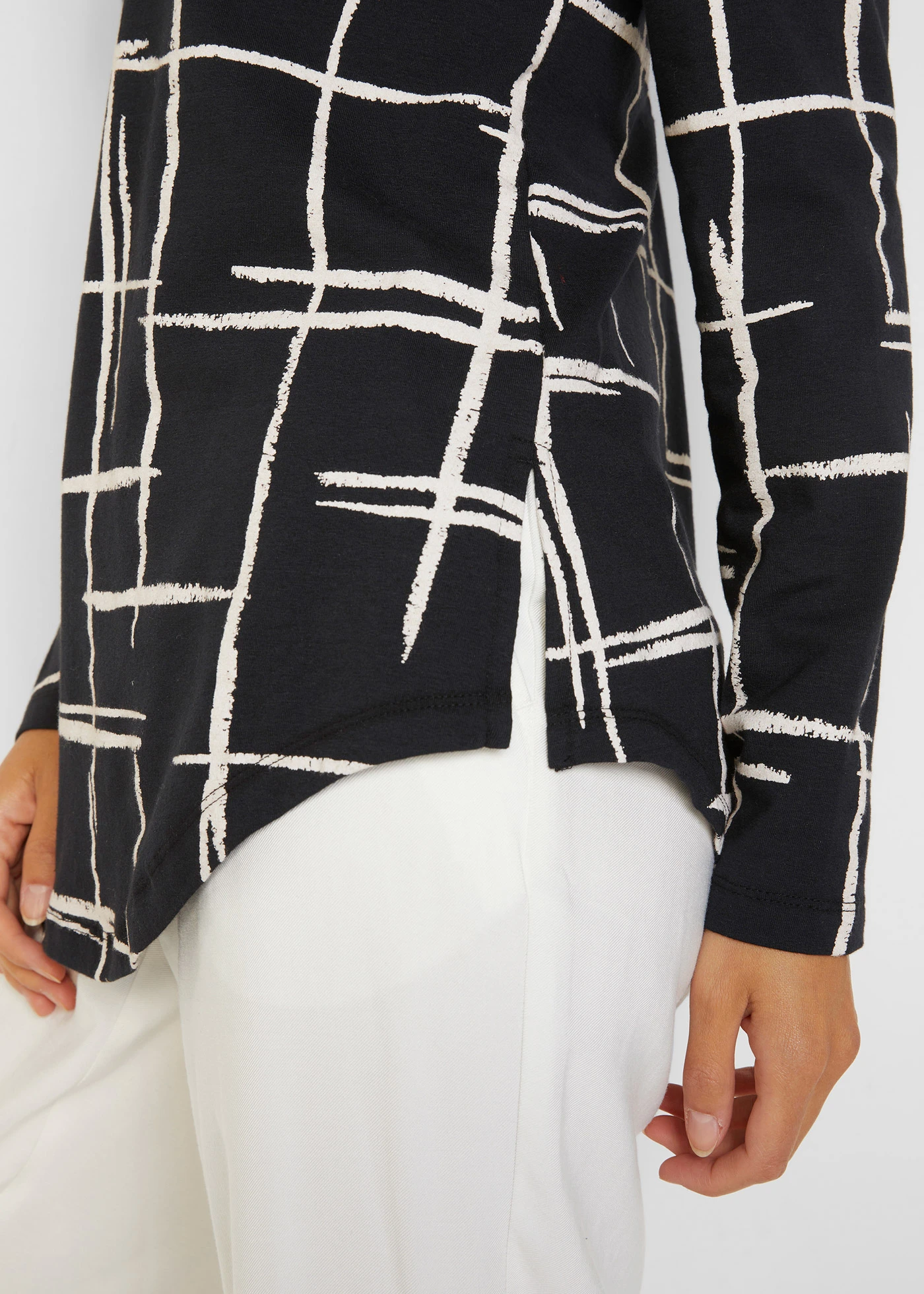 Dlouhé triko • černá + bílá • bonprix obchod