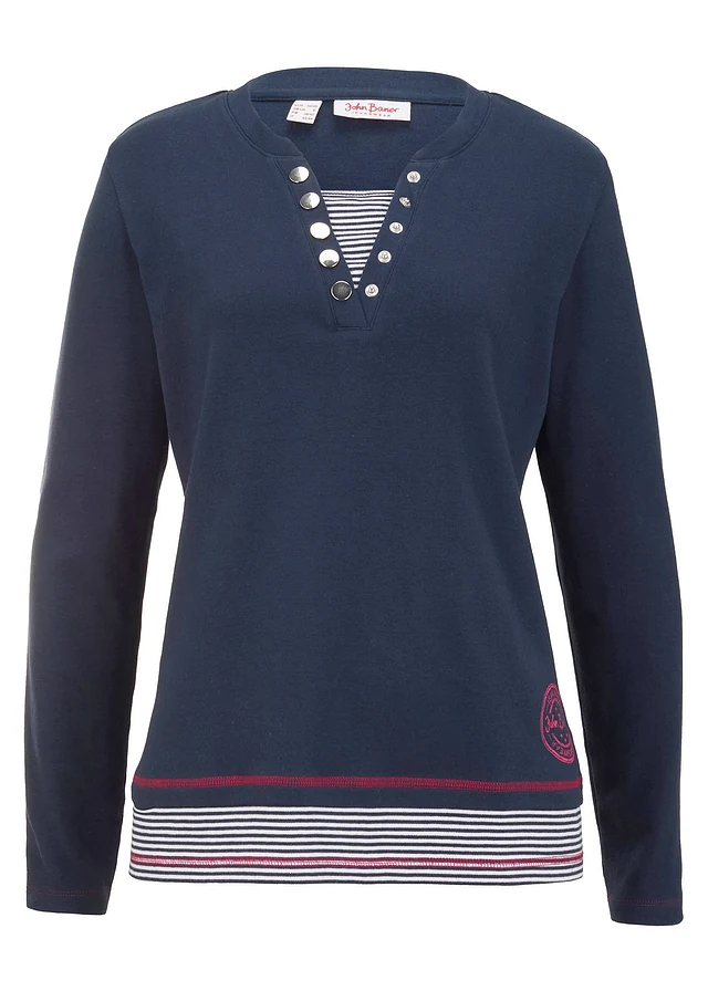 Katoenen longsleeve in layerlook