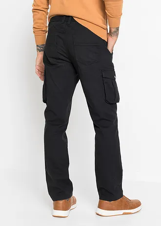 Cargo kalhoty Regular Fit, s pružným pasem, Straight, barva: černá