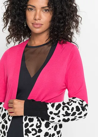 Vrúbkovaný pletený sveter • čierna-leopard • obchod bonprix