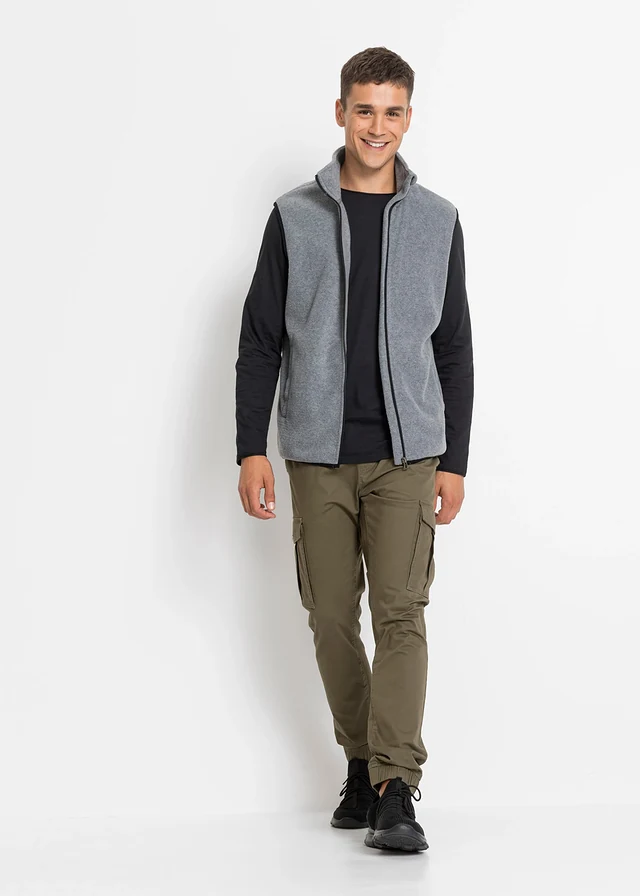 Lot de 2 gilets sans manches en polaire • noir+gris chiné • product-page.page-title-suffix