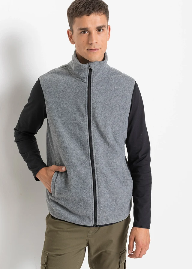 Lot de 2 gilets sans manches en polaire • noir+gris chiné • product-page.page-title-suffix