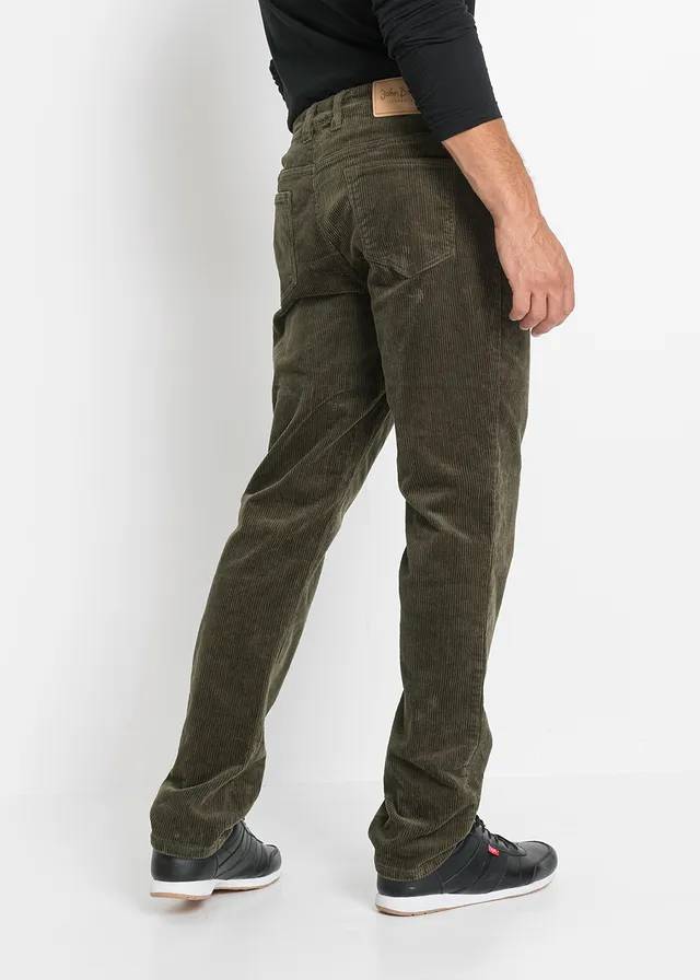 Pantalon velours côtelé extensible Regular Fit, confortable • olive foncé • product-page.page-title-suffix