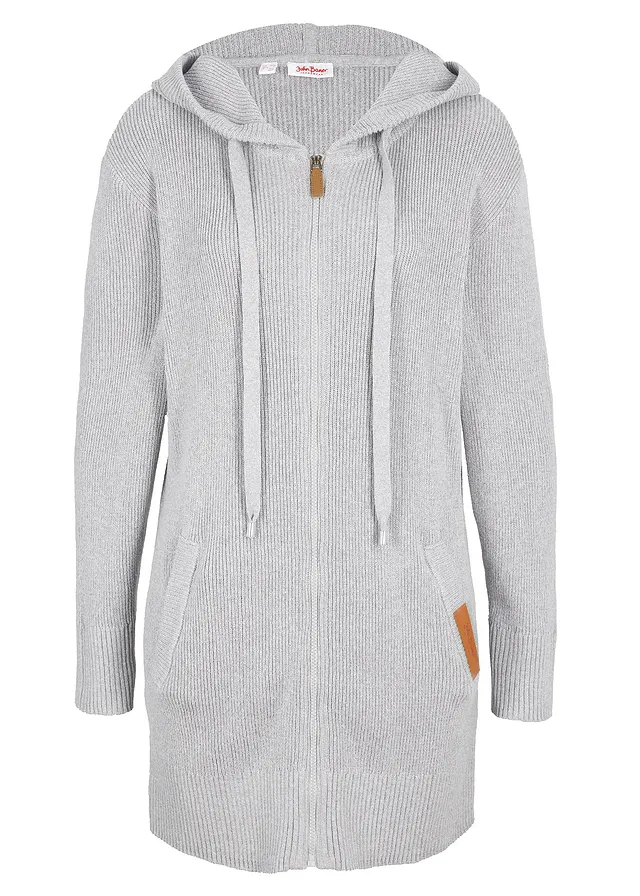 Pletený kabát • světle šedý melír • bonprix obchod