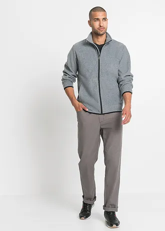 Flísová mikina na zapínání (2 ks v balení) • černá + šedý melír • bonprix obchod