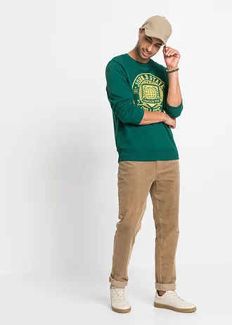 Regular fit stretch corduroy broek met comfort fit, Kleur: camel