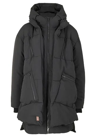Oversize zimná bunda s kapcňou • čierna • obchod bonprix