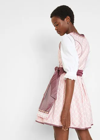Dirndl met schort, knielang (2-dlg. set) • lila poudre-bordeaux • bonprix online shop