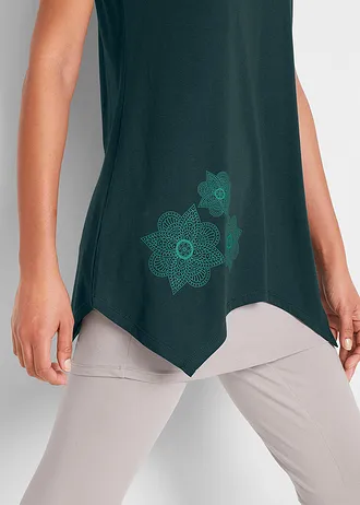 Sportshirt, korte mouw • petrolgroen gebloemd • bonprix online shop