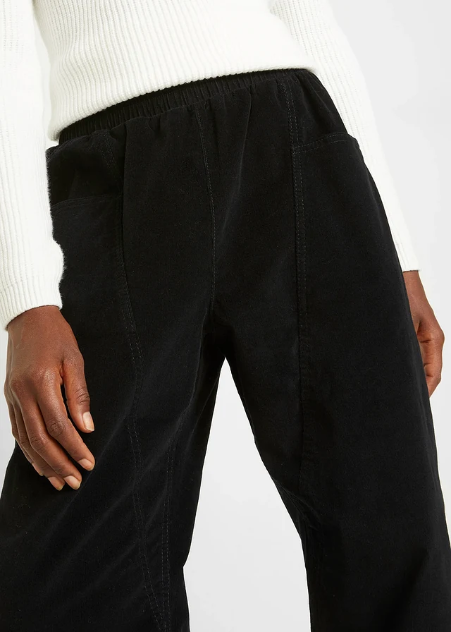 Pantalon en velours côtelé, coton extensible • noir • product-page.page-title-suffix