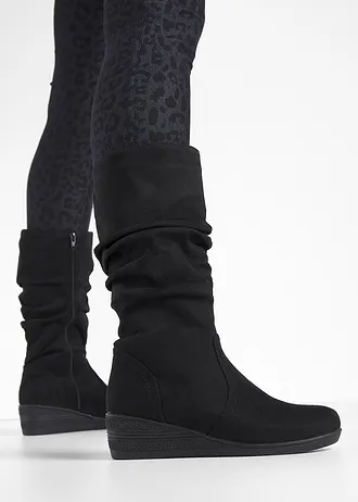 Klinové čížmy z udržateľného mateirálu • čierna • obchod bonprix