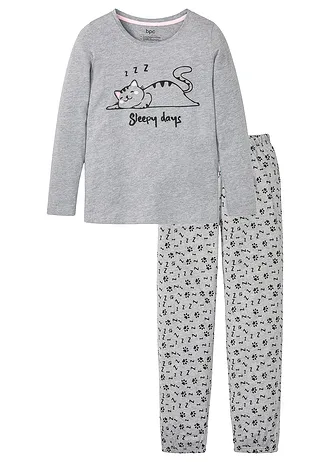 Pyžamo s maskou na spaní, barva: šedý melír s potiskem