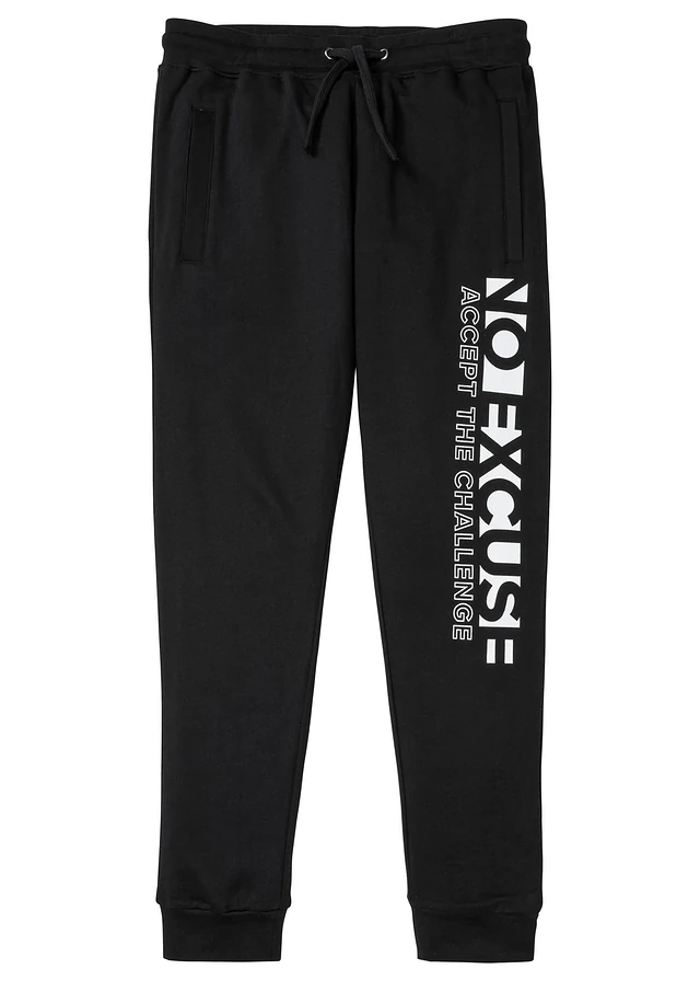 Pantaloni de jogging cu imprimeu sport, din bumbac 100%